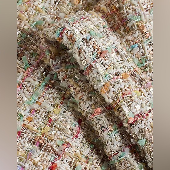 NWT Express Tweed Sequin Button Front Utility Romper - Picture 8 of 9